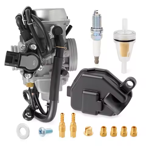 Carburetor & Spark Plug For Honda Foreman Rubicon 500 TRX500FA TRX500FGA TRX500FPA 2001-2012