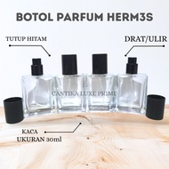 Hermes Perfume Bottle 30ML Threaded Black Cap - Empty Glass Perfume Bottle 30ML