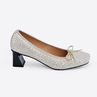 真皮編織蝴蝶結芭蕾鞋 | 超軟平底奶奶鞋 | 復古高跟款