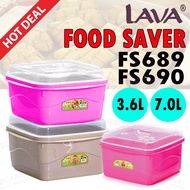 LAVA Food Container Saver 3.6L FS689 & 7.0L FS690 with Air Hole Lid/Bekas Makanan LAVA 3.6L FS689 & 