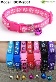 Pet Adjustable Necklace Shaped Footprint With Bells Maxi L32cm Thick 0.2cm