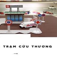 Mô hình bệnh viện lắp ráp bằng giấy Maisto