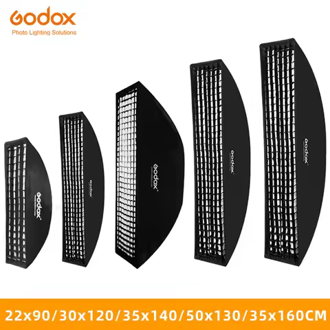 Godox 22x90cm 30x120cm 35x160cm Rectangle Strip Honeycomb Grid Softbox for Bowens Elinchrom Mount St