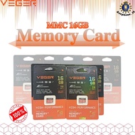 VEGER MMC 16GB TF CARD/MMC/MEMORY Class10 With Package Black Orange
