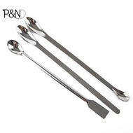 TheWoodgay 12Pcs Stainless Steel Lab Spoon Spatula Laboratory Sampling Spoon Mixing Spatula VN