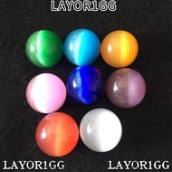 LAYOR1GG Cat's Eye Stone Healing Ornament Natural Crystal Round Ball Fish Tank Marble Games Crystal 