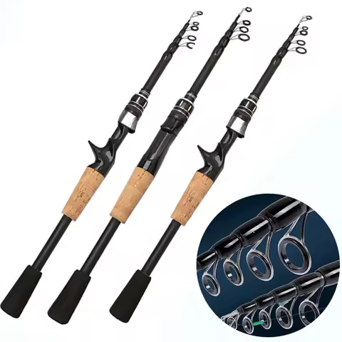 Telescopic Lure Rod 1.5M 1.8M 2.1M 2.4M Carbon Spinning Rod Baitcasting Fishing Pole 8g-25g Wooden H