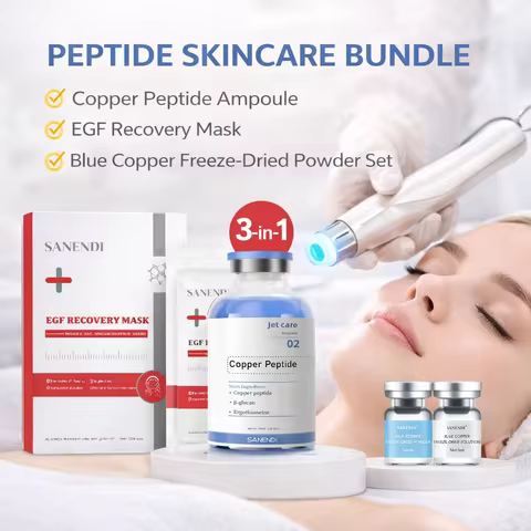 3 in 1 Blue Copper Peptide Serum for Facial EGF Mask GHK-CU Serum Moisturizing Freeze-Dried Powder S