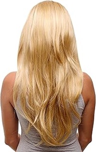 WIG ME UP - H9505-611B Clip in Hairpiece with 7 Clips, 3/4 Wig Blonde Golden Blonde Light Blonde Mix