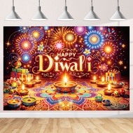 Happy Diwali Festival Photography Backdrop Diwali Lantern Festival Party Photography Background Deco