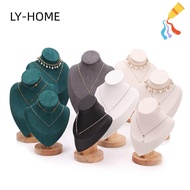 LIAOYING Jewelry Storage Rack, Suede Wooden Necklace Display Rack,  Show  Display Model Necklace