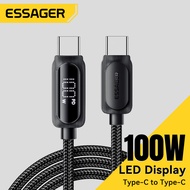 ESSAGER USB Type C to USB C Cable PD Fast Charging for Xiaomi/Samsung/MacBook/iPad Pro/Tablet/Lapto 