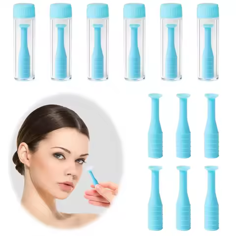 6 PCS RGP Contact Lens Suction Remover Stick Cup Suction Lenses Cup Plunger Stick Eye Tweezers Tool 