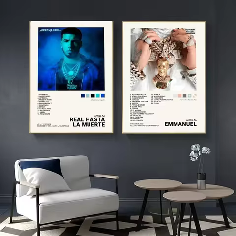 Tracklist Anuel AA Real Hasta la Muerte Music Album Cover Poster Prints Wall Art Canvas Painting Pic