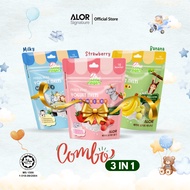 Alor Little Fingers Kombo Pek 3in1 Yogurt Melts (10 Bulan+)/ Little Fingers Freeze Dried Baby Snack