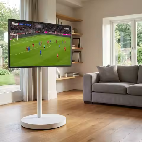 32 Inch 4K Rolling Smart TV Portable Smart Screen, Moveable Android TV with Touch Screen & Battery f