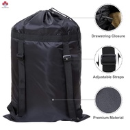 Large Laundry Bag Heavy Duty Polyester Washing Backpack with 2 Adjustable Shoulder Straps for School