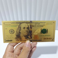 Uang Gold Foil 100 dolar emas antik