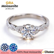 1CT Twirl Paris Ring Luxury Moissanite Engagement Ring For Women