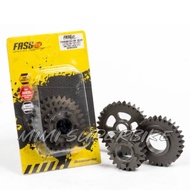 ORI FASSTEK YAMAHA LC135 4S V1-V7 RACING GEAR SET-3PCS 1ST-31T / 2ND-29T / 4TH-21T LC 4 SPEED GEARBO