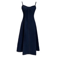 MOTTOM - SOREENA Denim Midi Dress in Dark Indigo