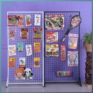Metal Mesh Grid  Vertical mesh floor display rack Mobile double-sided wire grid rack exhibition supe