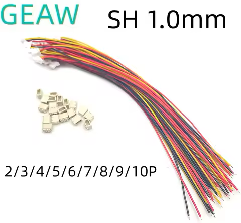 10 Sets Mini Micro jst SH 1.0mm 2Pin 3/4/5/6/7/8/9/10P JST Connector with Wires Cable Terminal Conne