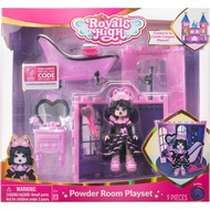 ROYALE HIGH Powder Room Playset - 1 Doll + 6 Accessories - (Fits Inside Castle - Sold Separately)
