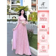 Women's modern ao dai, high quality crepe silk fireworks ao dai size 40 - 76Kg