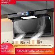 kitchen hood Cooker cooking Hood Gas Stove Hob recycle Auto Clean Hob Exhaust Fan Oil fume purifier 