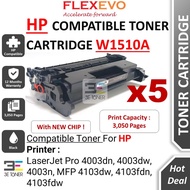 5 Units Compatible 151A Toner with NEW CHIP W1510A for Laserjet Pro 4003dn 4003dw 4003n MFP 4103dw 4