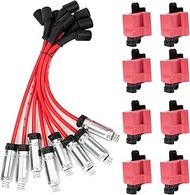 Ignition Coil Pack UF271 D581 and Plug Wire it Fit Chevy Silverado 1500 2500 3500 GMC Sierra Hummer 