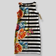 BNWT Floral Black and White Bodycon Shift Dress | 60s 70s 90s