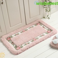 WISDOMEST 1 Pcs Pink Rug, Pink Microfiber Flower Rug, Easy To Use Absorbent 16*24Inch Non-Skid Flora