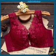 Women Wired Large Size Bra 34-46CD Deep-V Cotton Soft No Pad Lace Bra