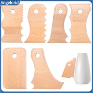 Angelorid| Ceramic Crafting Tools 7 Pcs Wooden Pottery Tools Set – Rib Foot Shaper Trimming Kit for 