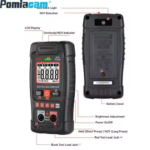 HT109L High-Precision Digital Multimeter – 2000 Counts True RMS, NCV Detection, and EBTN Display for
