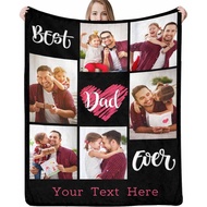 Customized Christmas Blankets and Photo Text Made in America, the Best Dad Memory Gift Customized Bl