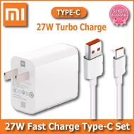 xiaomi สายชาร์จxiaomi + หัวชาร์จ  27W Fast Charger QC 4.0 Turbo Charge power adapter USB type c cable for mi 8 9 se 9t CC9 redmi note 7 k20 pro