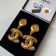 Chanel Vintage 香奈兒 中古美品 耳環 耳夾 24K金