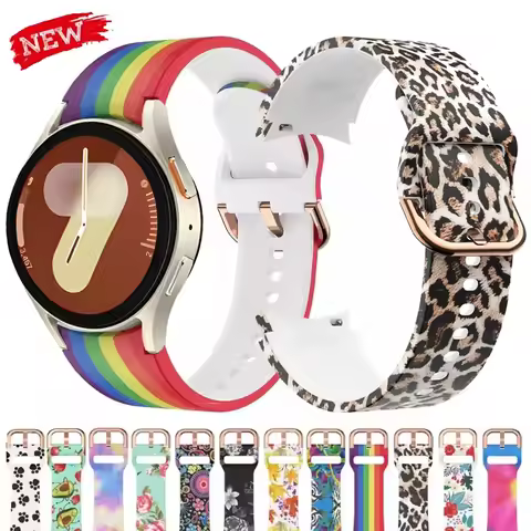Silicone Strap for Samsung Galaxy 4/5/6/7 40mm 44mm Colorful Pattern Bracelet Band for Watch 6 Class