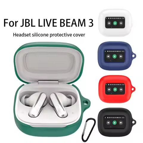 Mini Bluetooth Earbuds Protective Shell Case For JBL LIVE BEAM 3 Earphone Silicone Cover With Hook F