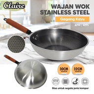 KAYU Stainless Steel Wooden Handle Wok/Thick Wok Wok