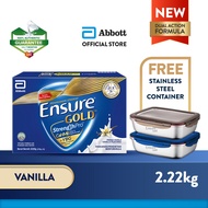 Ensure Gold Vanilla 2.22kg BIB [FREE GIFT] Stainless Steel Container (Adult Complete Nutrition)