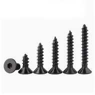 Black Flat Head Hexagonal Self Tapping Screw Countersunk Wood Screw  M2.3 M2.6 M3 M3.5 M4 M5