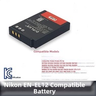 DiPLUS | Nikon Coolpix W300S Dedicated Compatible Battery Kc Certified En-El12 Camera Rechargeable B