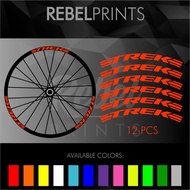TREK Wheel Rim Sticker Decals Vinyl for Mountain Bike and Road Bike
