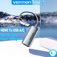 Vention HDMI Video Capture Card USB 2.0 Video Record Box 1080P 60HZ HD For PS4 Game DVD Camcorder