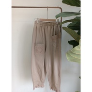 Women Japanese Casual Linen Elastic Wait Long Pants