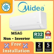 [FREE INSTALLATION] Midea Aircond 1.0HP~2.5HP Xtreme Cool R32 Non-Inverter Ionizer- MSAG-CRN8